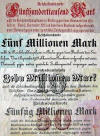Banknoten - Deutsches Reich - Hyperinflation 1923 (© Wikipedia) Banknoten - Deutsches Reich - Hyperinflation 1923 (© Wikipedia)